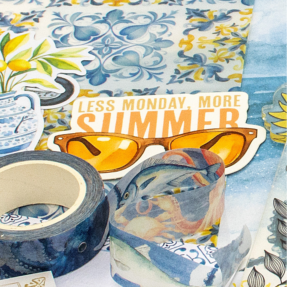 Mediterranean Muse "Less Monday More Summer" Vinyl Sticker - June 2025