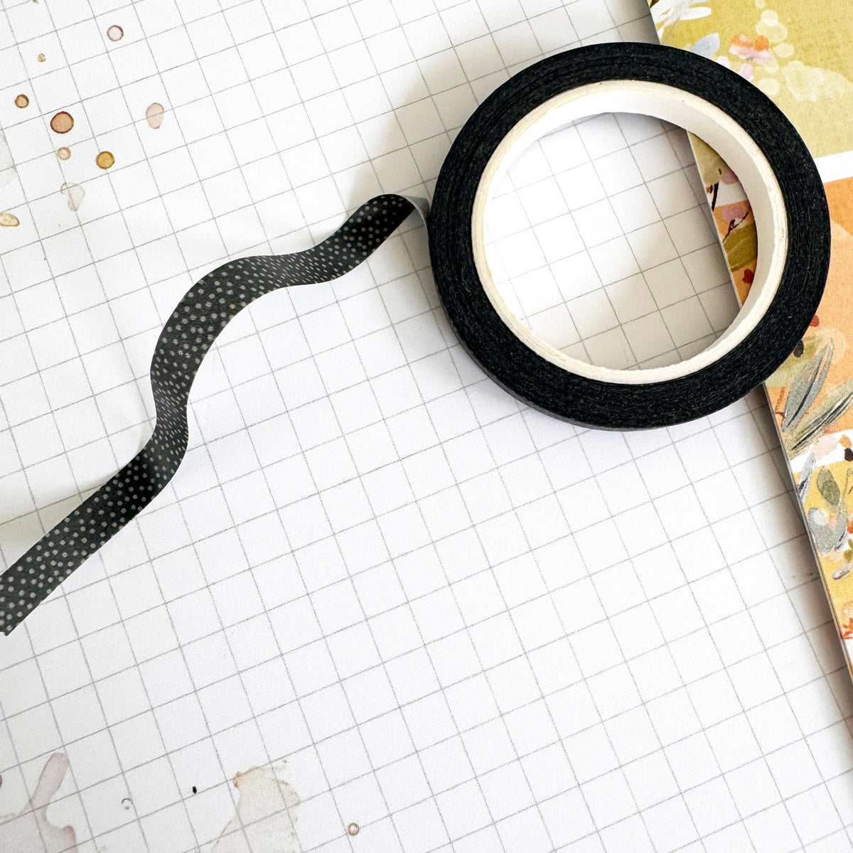 Marigold & Honey “Black With Dots” Skinny 5 mm Washi - September 2026