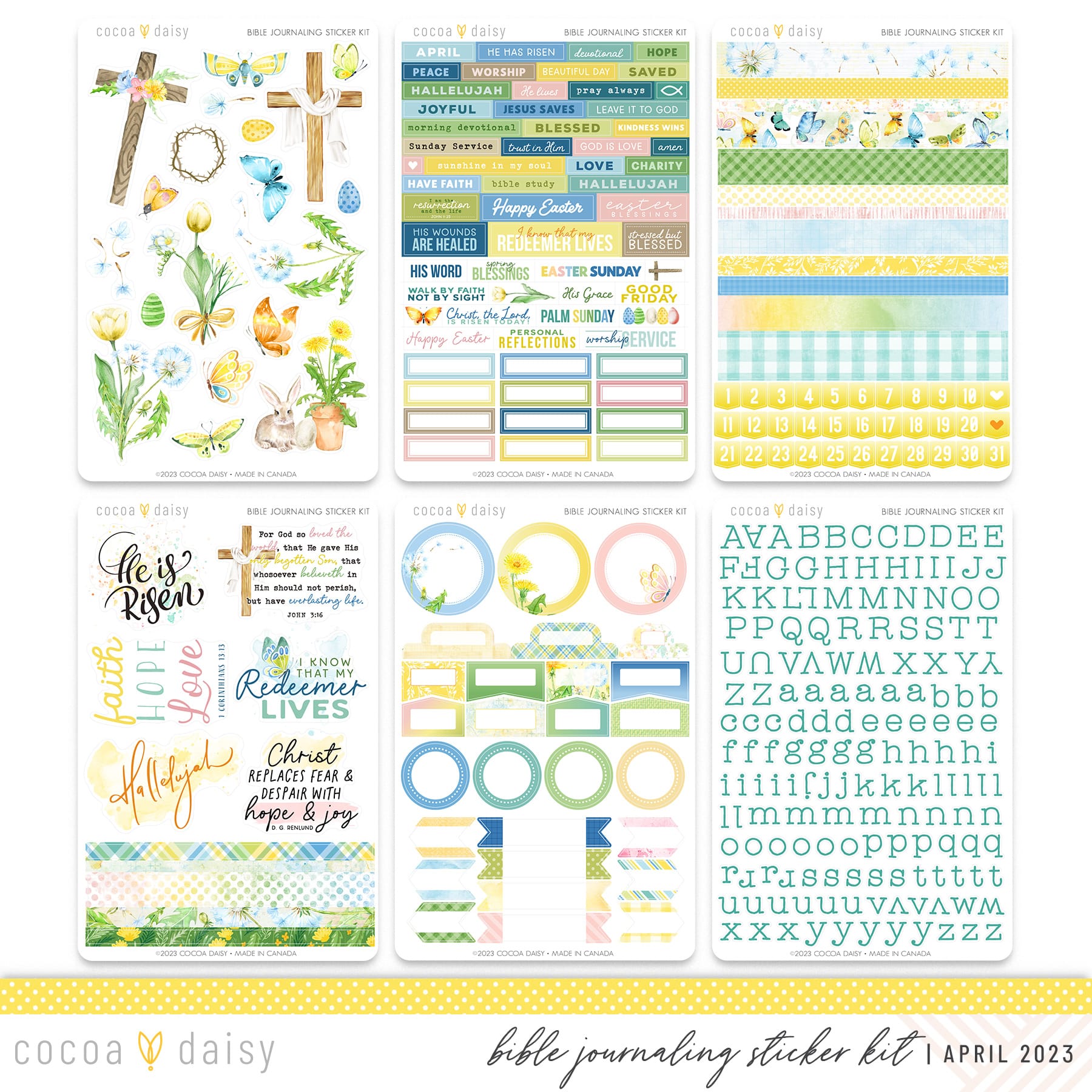 Dandelion Wishes Bible Journaling Sticker Kit April 2023