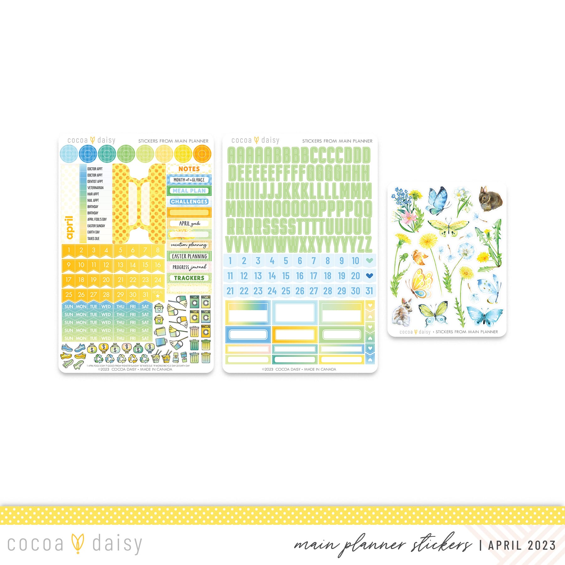 Dandelion Wishes Stickers from Main Planner April 2023