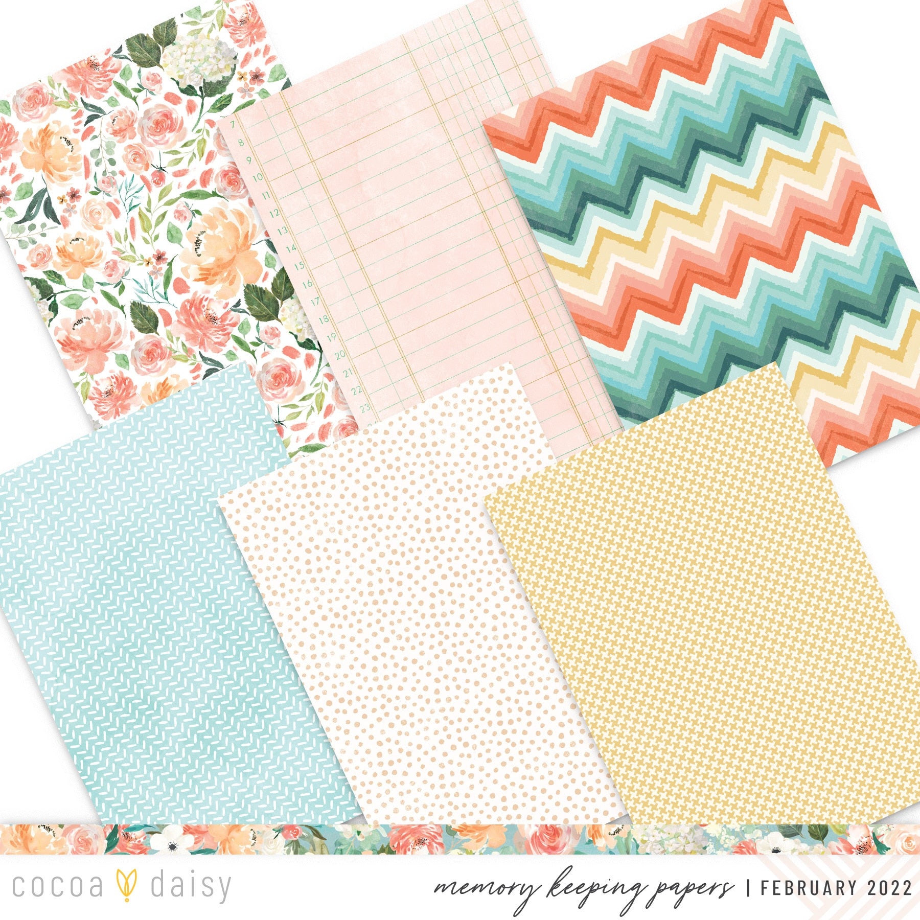 Elegance Blooms Extra Papers from Memory Keeping Kits February 2022