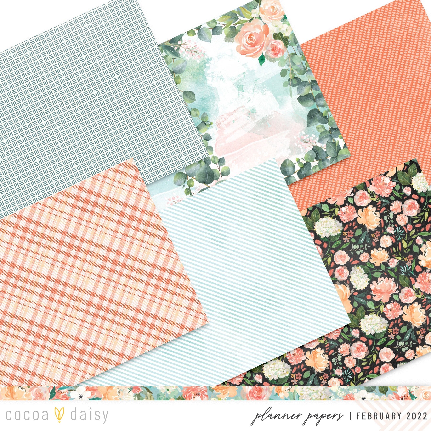 Elegance Blooms Extra Papers from Planner Kits February 2022