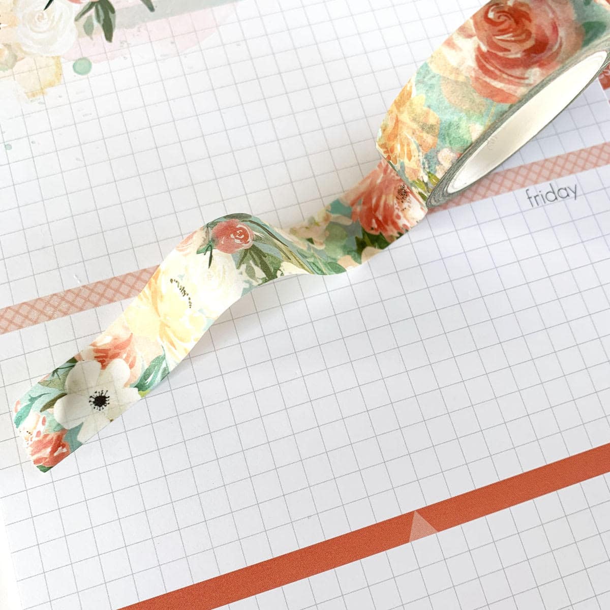 Elegance Blooms Main Planner Washi February 2022