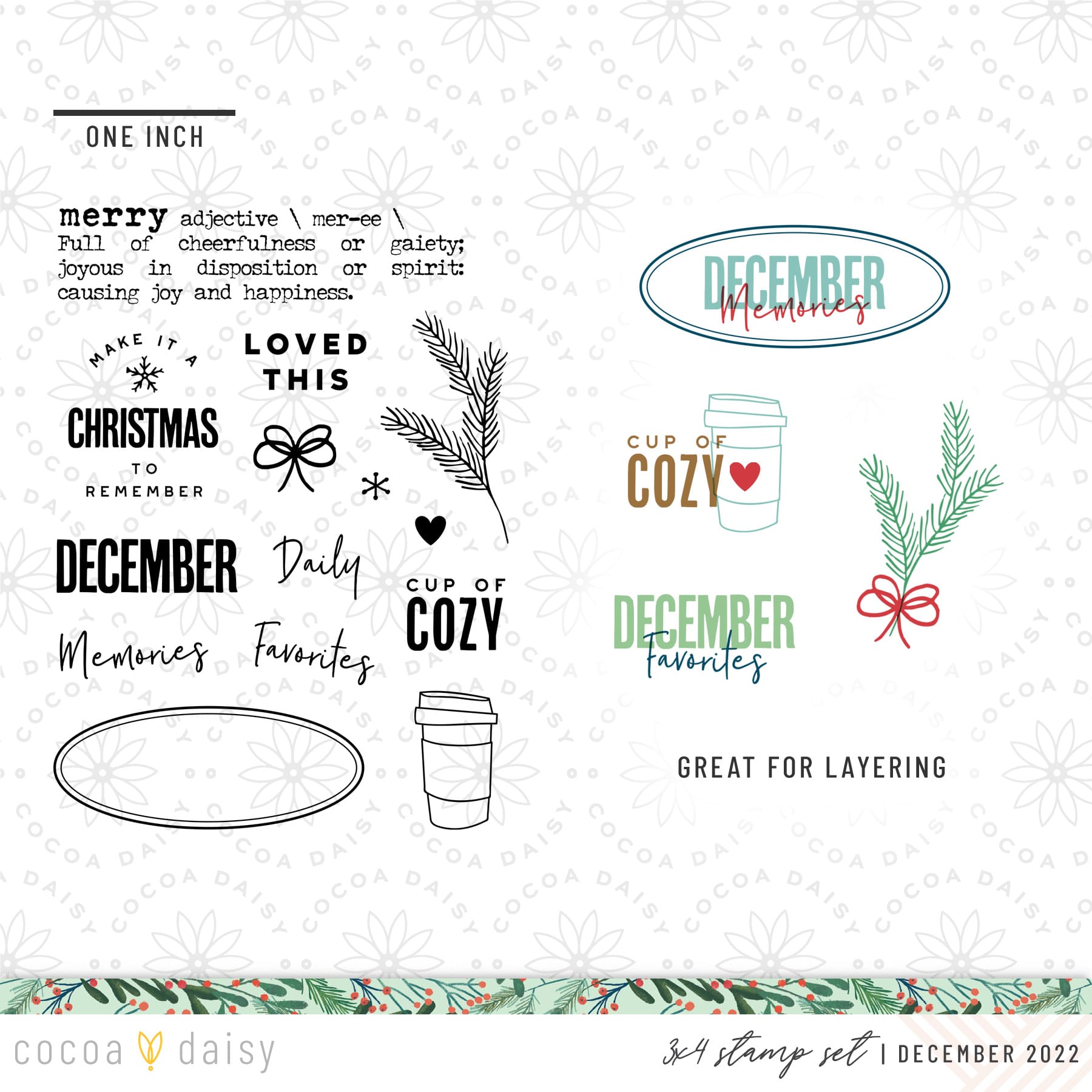Frost & Frolic Stamps from Memory Keeping Kits December 2022