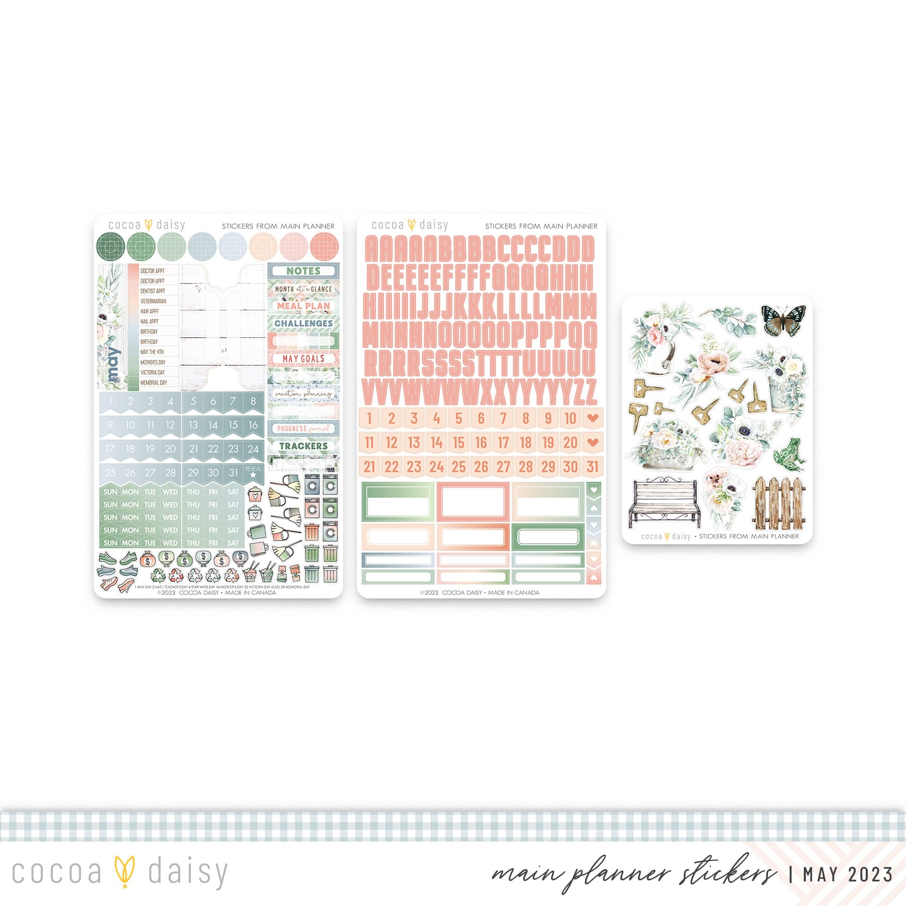 Lillian's Garden Stickers from Main Planner May 2023