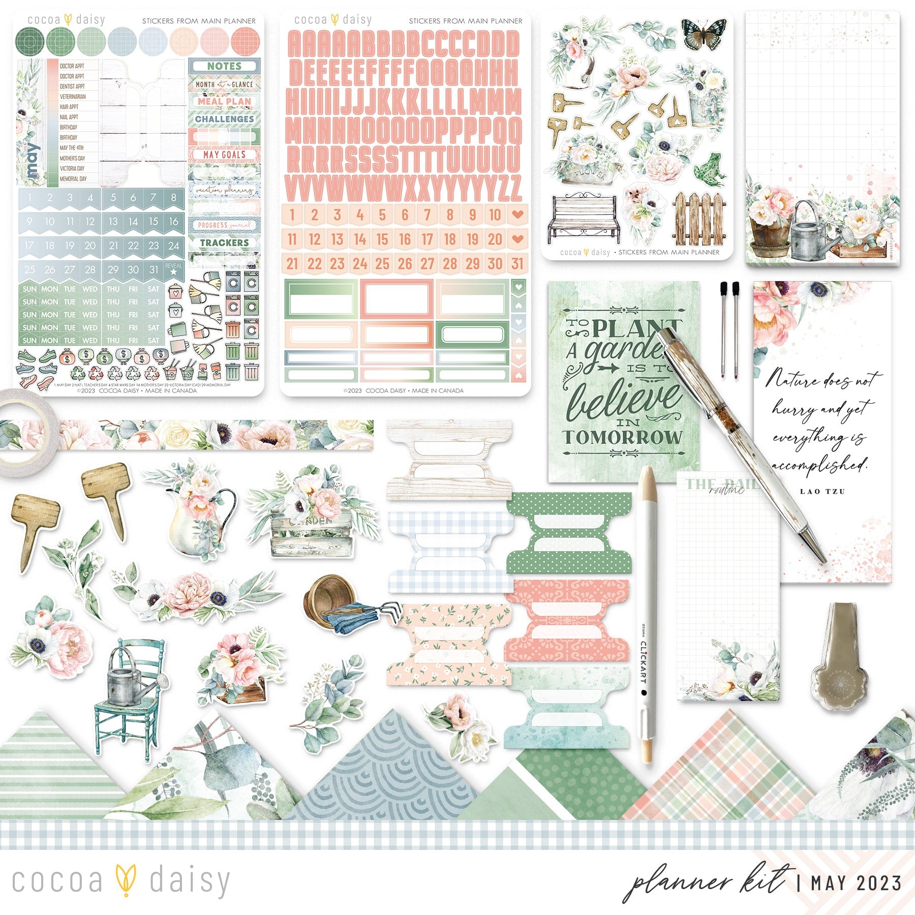 Lillian's Garden Planner Sticker Kit May 2023 – Cocoa Daisy