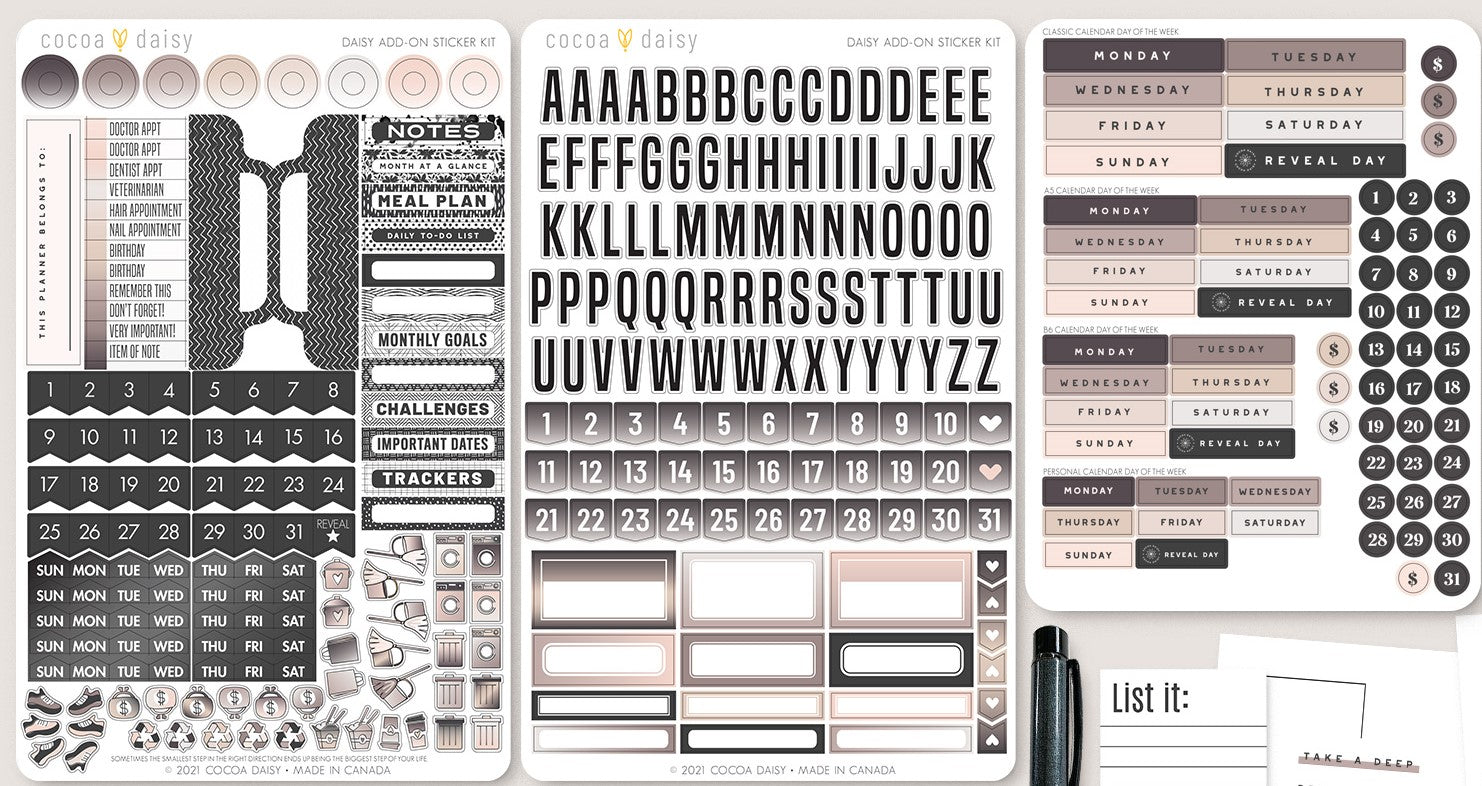 The Minimalist Main Planner Stickers