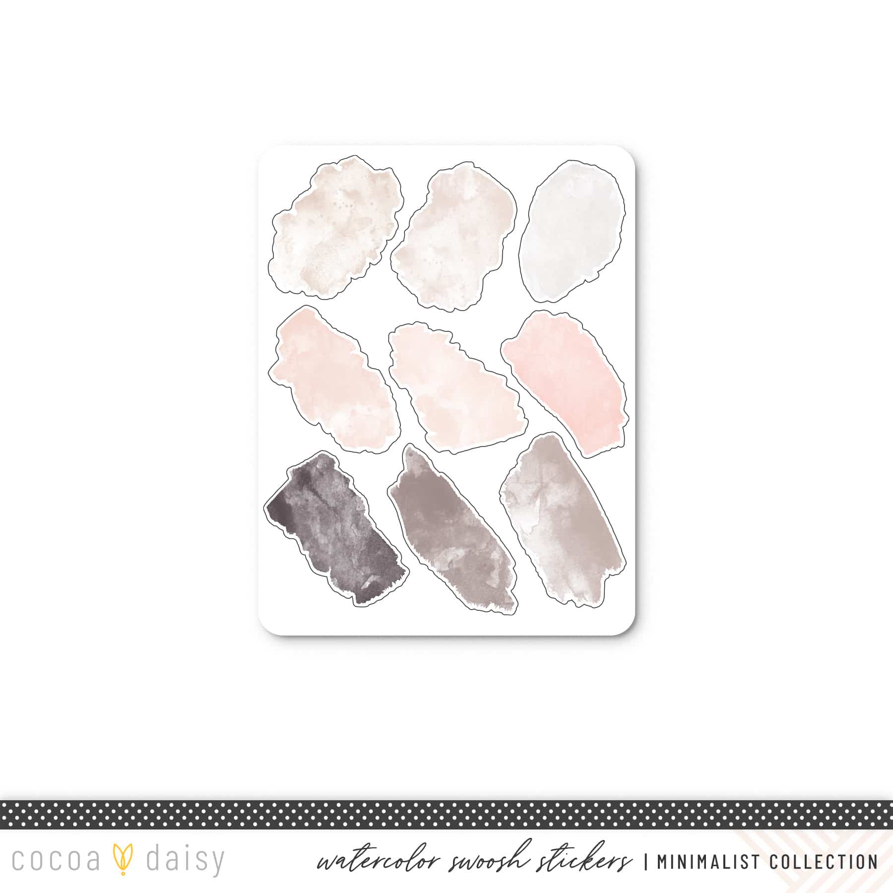 The Minimalist Collection Watercolor Sticker Sheet