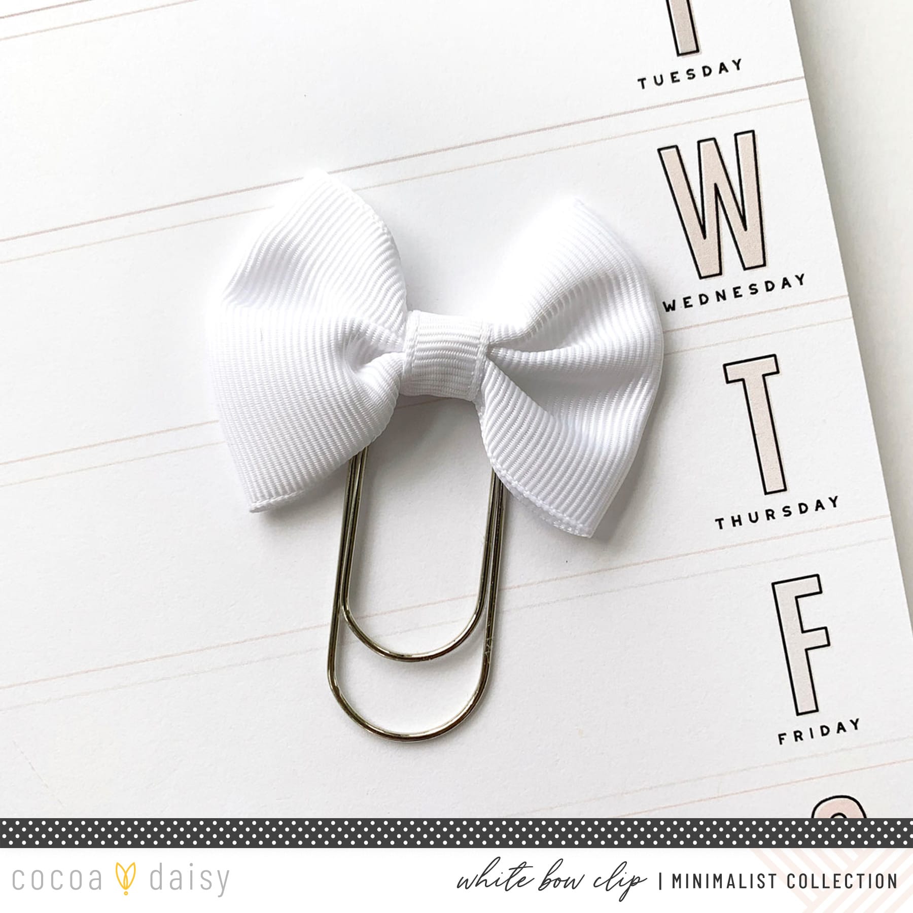 The Minimalist Collection White Bow Clip