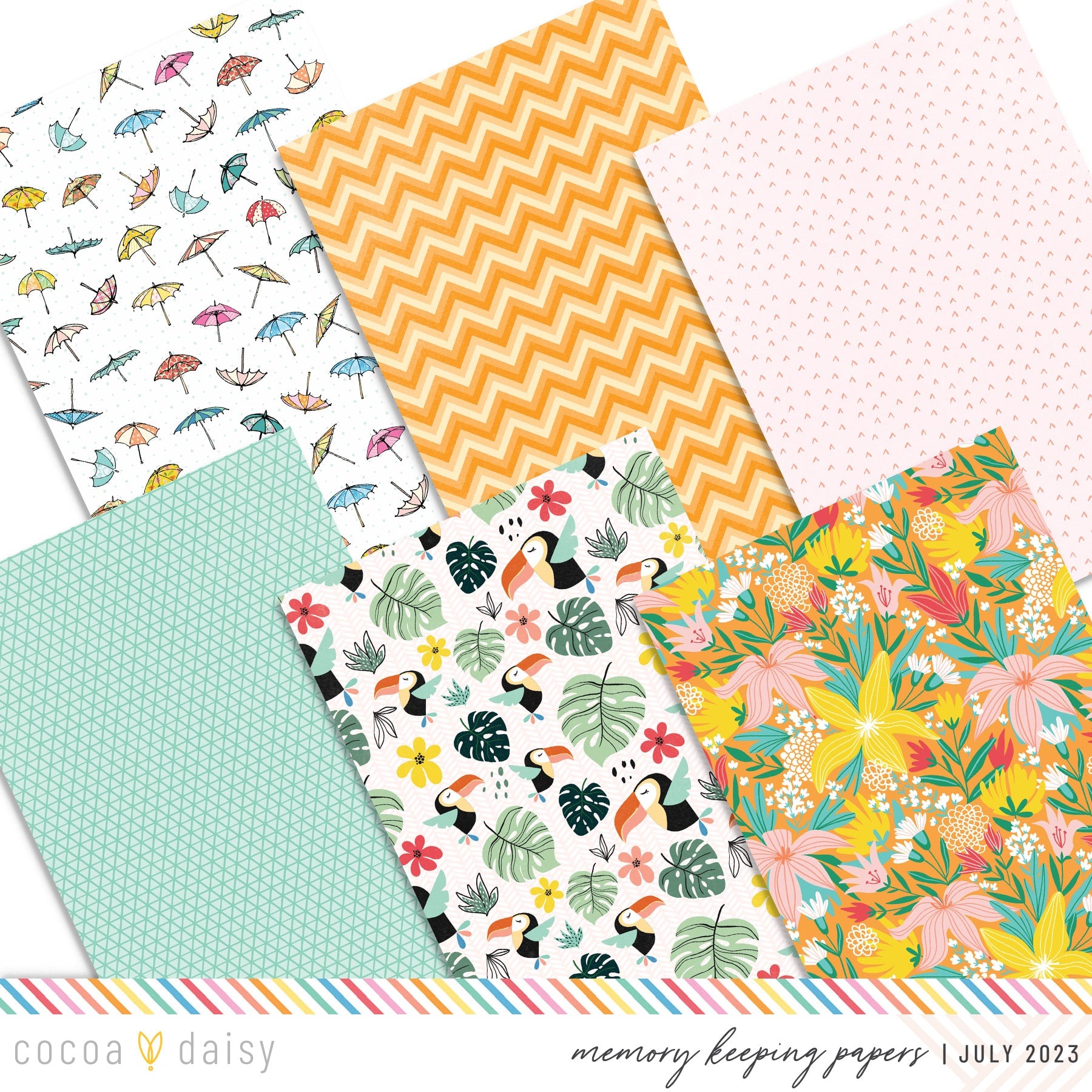 Summer Vibes Extra Papers from Memory Keeping Kits July 2023