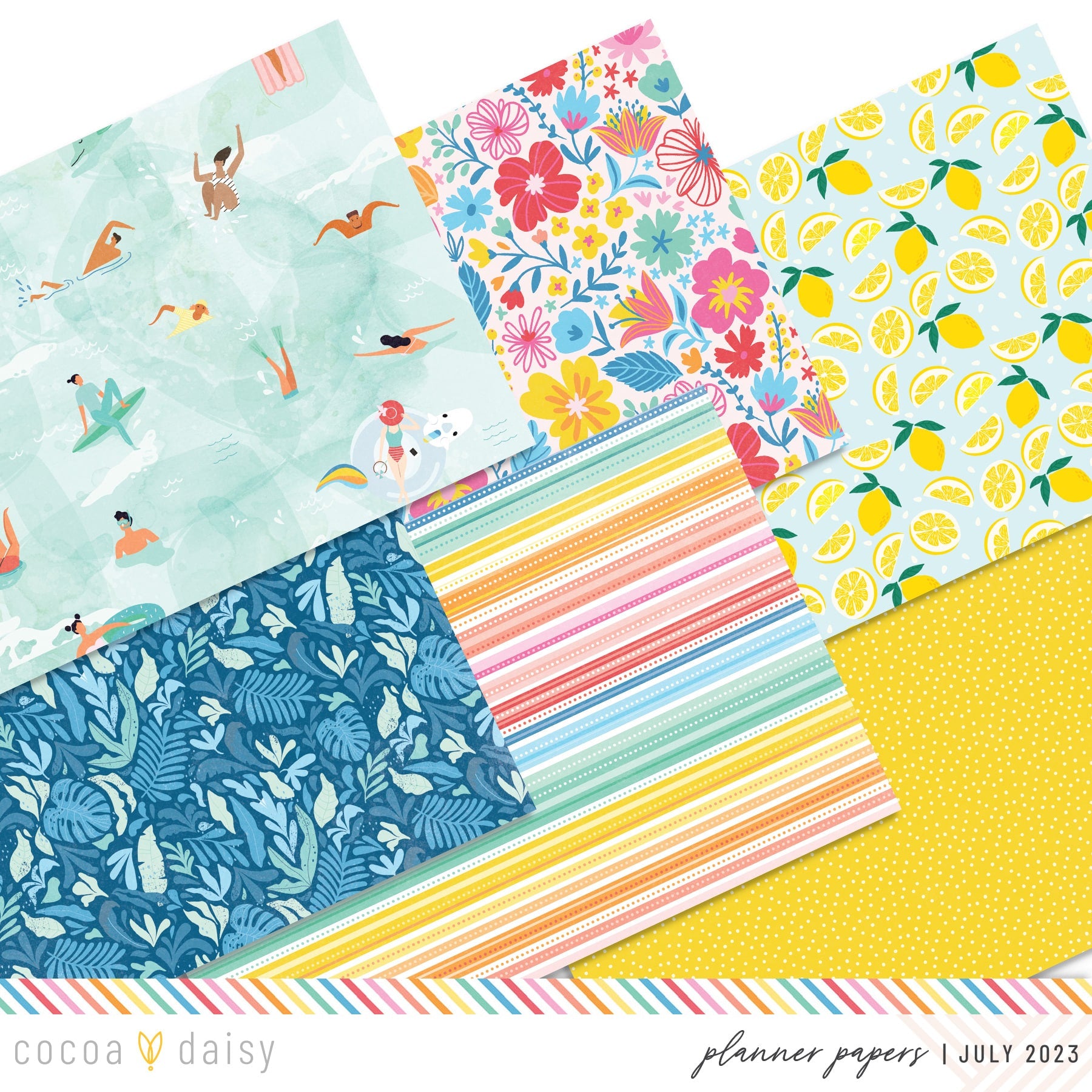 Summer Vibes Extra Papers from Planner Kits July 2023