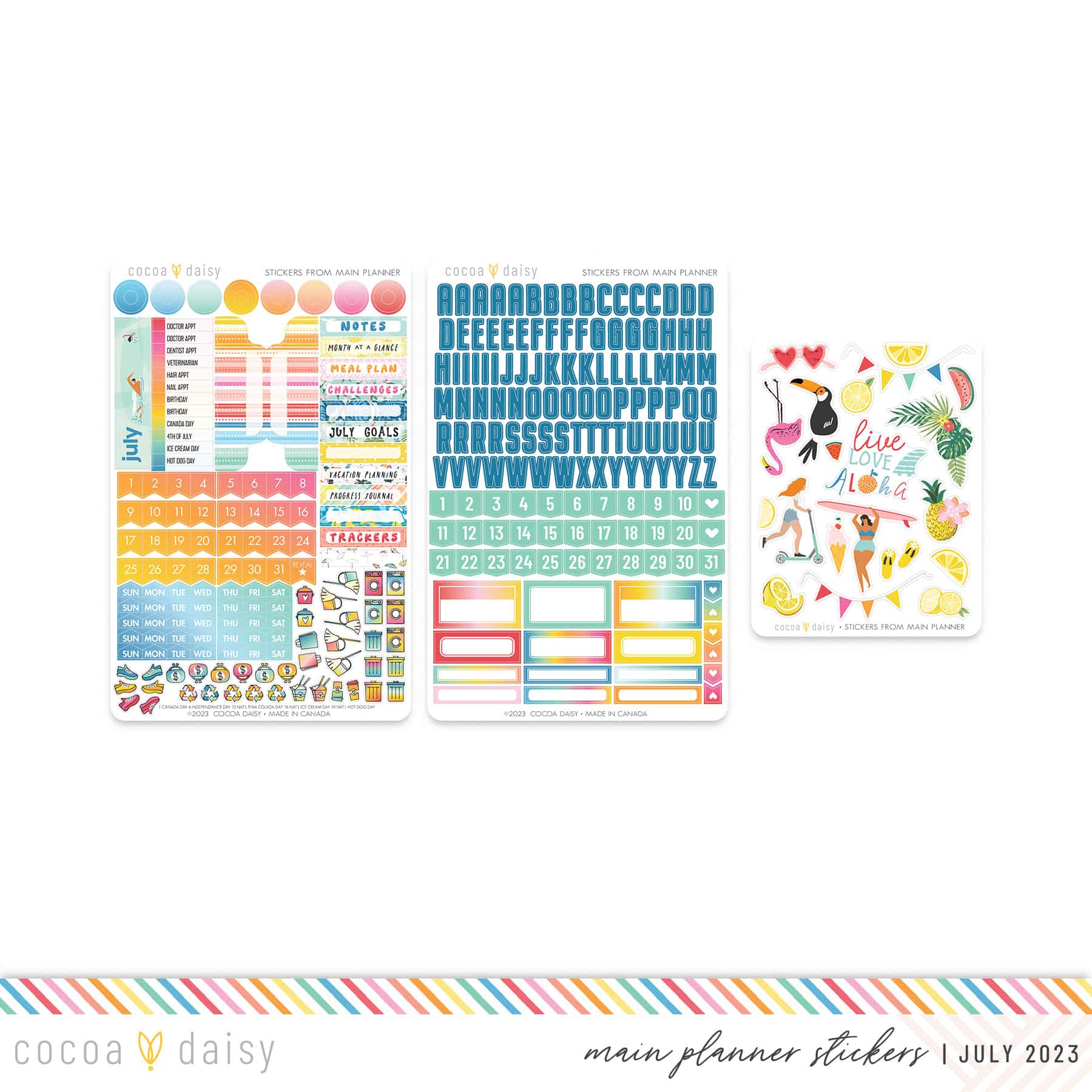 Summer Vibes Stickers from Main Planner July 2023